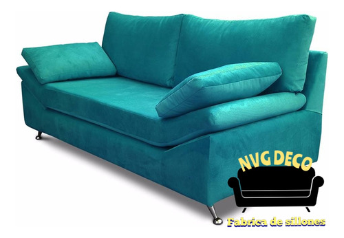 Sillon Sofa 3 Cuerpos Pana Patas Cromadas ¡¡línea Premiun!!