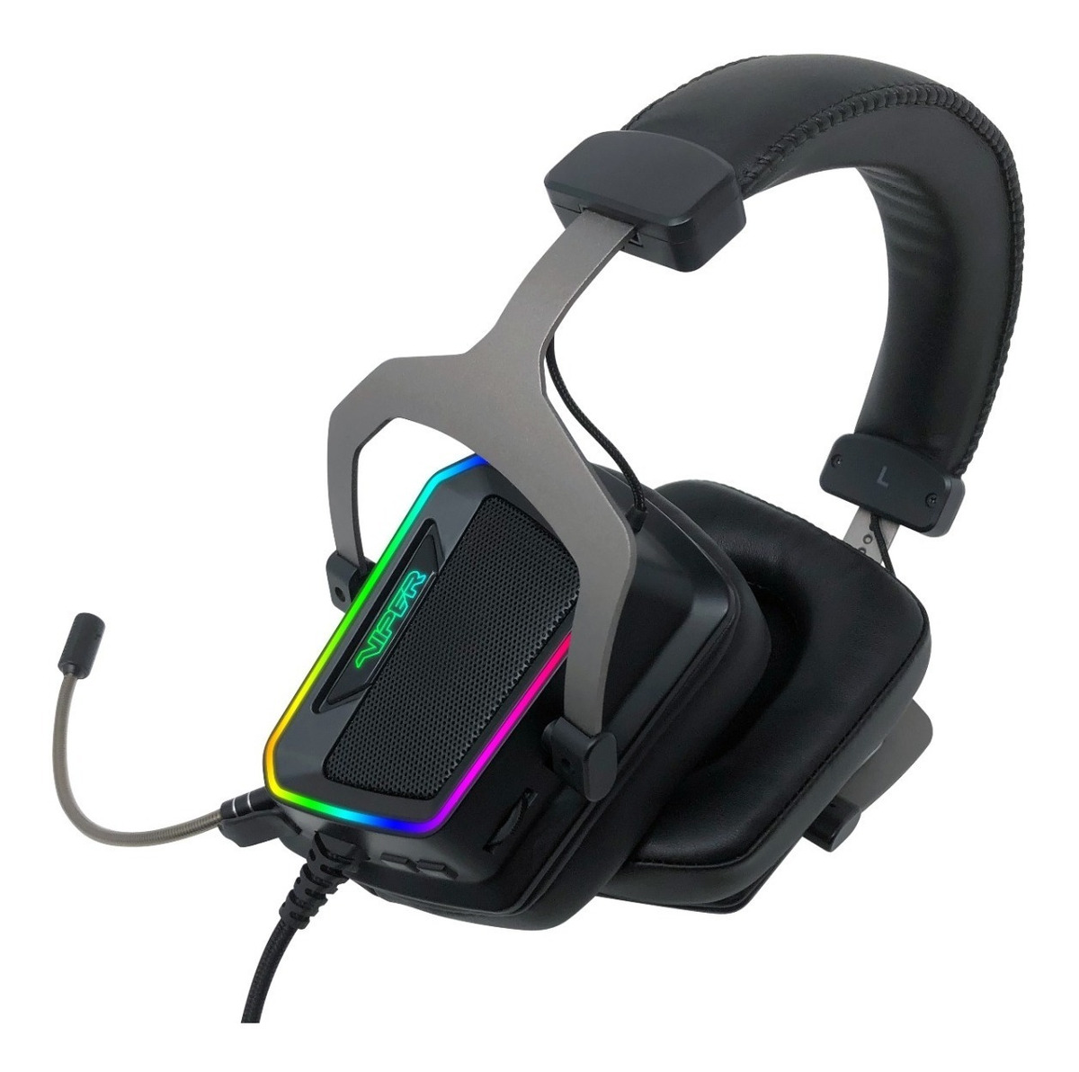 AURICULARES GAMER PATRIOT VIPER V380 RGB 7.1 SURROUND MIC  NEGRO TURQUESA