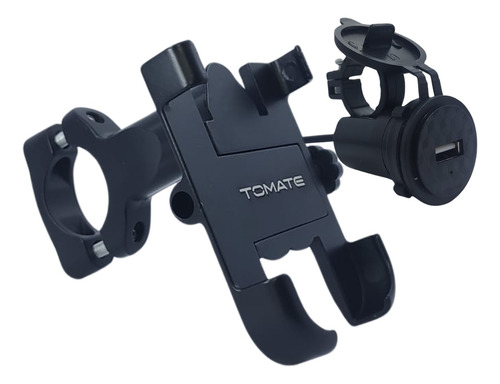 Suporte Celular Moto Bike Alumínio + Carregador Tomada Usb