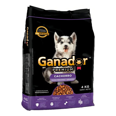Alimento Ganador Premium para perros Ganador Premium cachorro raza mediana y grande para perro cachorro de raza mediana y grande sabor mix en bolsa de 4kg | Meses sin interés