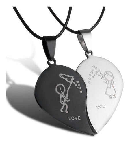 Par Collar Corazon Love You Yin Yang Parejas