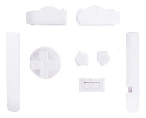 Set Botones Color Blanco Solido Para Game Boy Advance Gba