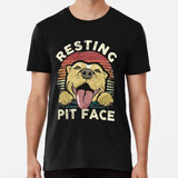 Remera Divertido Pitbull Descansando Pit Face Feliz Perro Re