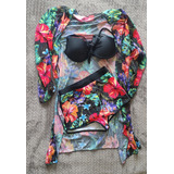 Bañador Bikini Con Kimono, Estampado Tropical Swing Vcay 