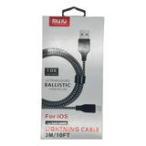 Cable Para iPhone Ligthning Carga Rapida 3 Metros Reforzado