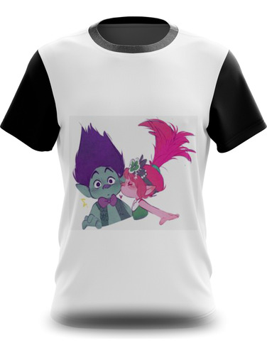 Camiseta Camisa Trolls, Rainha Poppy E Tronco 02