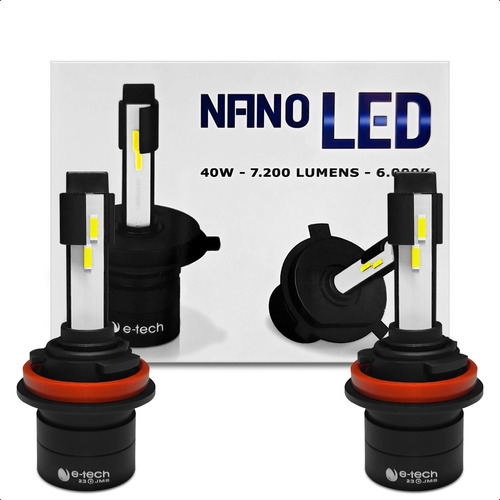 Kit 2 Lâmpada Automotiva Potente Nano Led H5 7200lm 6000k