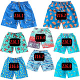 Kit 3 Shorts Bermudas Infantil Tactel Praia Mauricinho 216