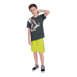 Conjunto Kyly Infantil Juvenil Masculino Verão Skate 10 A 16