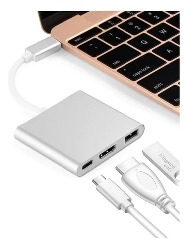 Hub Adaptador Dock Usb-c 3.1 Para Macbook Pc Hdmi iPad Air