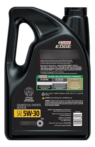 Aceite Carro Gasolina Castrol 5w-30 Full Sintetico Edge Foto 2