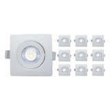 Kit 10 Spot Led 5w 6500k Quadrado Direcionavel  