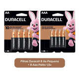 16 Pilhas Duracell 8 Aa Pequena + 8 Aaa Palito 1,5v