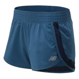 Short New Balance Accelerate Stretch Core 3 Azul Gris Mujer