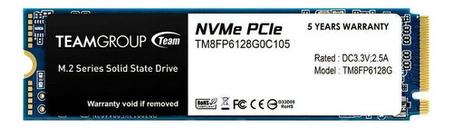 Ssd Team Group Mp33 M.2 Nvme De 128gb Pcie 3.0 X4 Com Nvme 1.3 Cor Preto