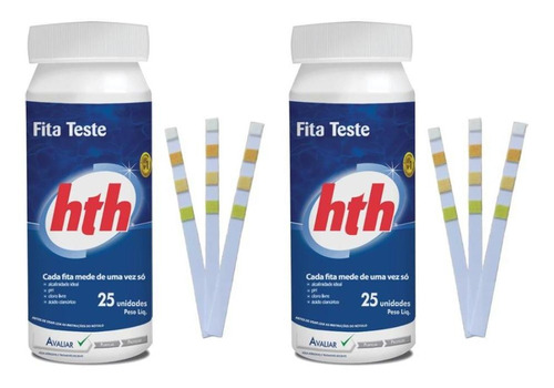 2 Hth Fita Teste Cloro, Ph, Alcalinidade E Acido Cianúrico