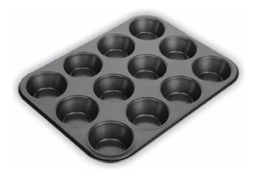 2 Moldes Para 12 Muffins Cupcakes Teflon Horno Fuente Aluminio Antiadherente Super Oferta Bz3