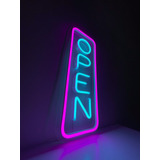 Cartel Open Luminoso Neon Led Acrilico Transp. Personalizado