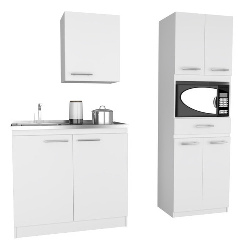 Auxi Micro + Mueble Infe + Mueble Aereo- Manchester / Blanco