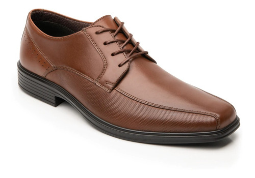 Zapato Derby Plain Toe Flexi Bali 406402 De Piel Tan Diseño Liso 28,5 Mx Para Adultos - Hombre