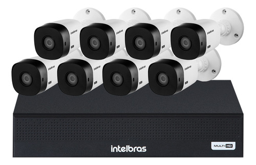 Kit Intelbras 8 Câmeras Vhl 1120 Hd 1mp 20m Dvr De 8 Canais