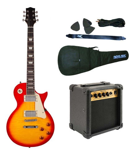 Combo Guitarra Electrica T/ Les Paul + Amplificador 10w +acc