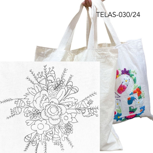 Bolso - Tote Bag Para Bordar X 1 Unidad Artesania