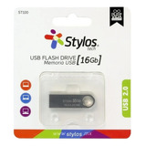 Kit De 50 Memorias Usb Stylos Tech St100 16gb 2.0 Plateada Color Negro