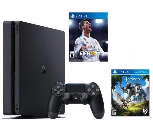 Playstation 4 Ps4 Slim 500gb + Fifa 18 + Horizon - Sniper