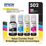  Kit 4 Tintas Epson Original T502 Ecotank Tinta Continua