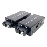 Par Convertidor Medios Mini  Switch Fibra Gigabit 1000m A/b