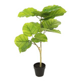 Planta Artificial Hojas Verdes Grandes Con Maceta 98 Cms