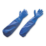 Guantes Pvc Azul Extra Largos 60 Centímetros Impermeables