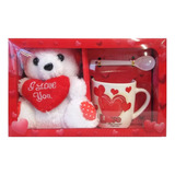 Set Taza C/ Cuchara + Peluche Blanco Regalo Dia D Las Madres