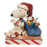 Enesco Jim Shore Peanuts Santa Snoopy Con Figura De Lista De