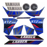  Kit Adesivos Xtz 250 Lander 2020 Azul Branca Preta
