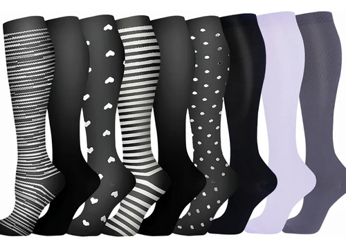 9 Pares Medias Calcetines De Compresión Circulation Venosa