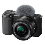  Sony Alpha Kit Zv-e10 + Lente Selp1650 Ilczve10l Sin Espejo Color  Negro