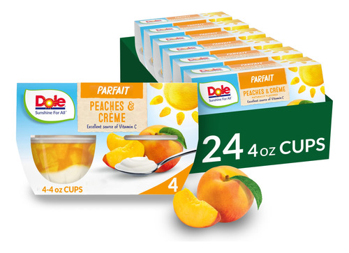 Dole Tazones De Frutas De Duraznos Y Crema Parfait, Aperitiv