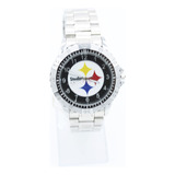 Reloj Steelers Metal Acero Caballero Contra Agua