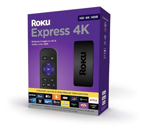 Roku Express 4k 2021 Hd/4k/hdr Control Sencillo (no De Voz)