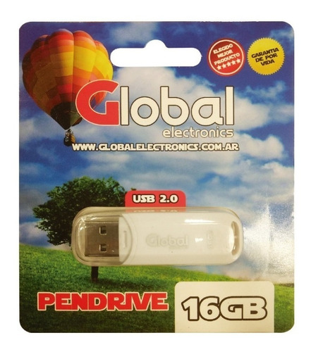 Pendrive Global Electronics Capuchón Pen2-16gb 16gb 2.0 Blanco