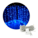 Cortina Led 2x1 M Decoración 240 Led Navidad Azul Ledc240l