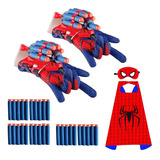 2 Guantes Spiderman Para Niños Con Lanzador Juguetes Y Chal