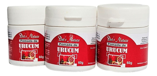 Kit 3 Pomadas De Urucum - Creme - Dermatite Feridas Escaras