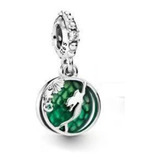 Charm,dije Pandora Sirena Colgante Verde Plata925  Original 