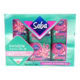 Toallas Femeninas Saba® Invisible, Delgada Con Alas 60 Pzs