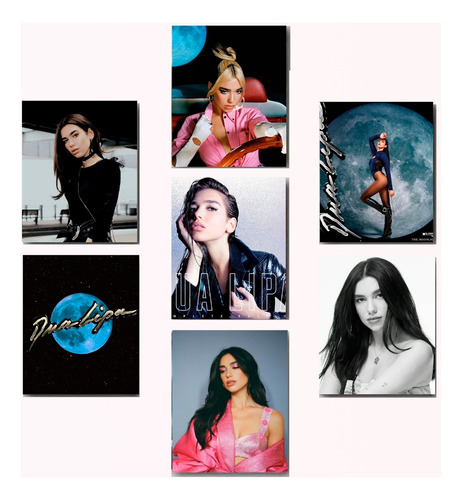 Cuadro Decorativo Dua Lipa Musica Discografia Album 7 Piezas