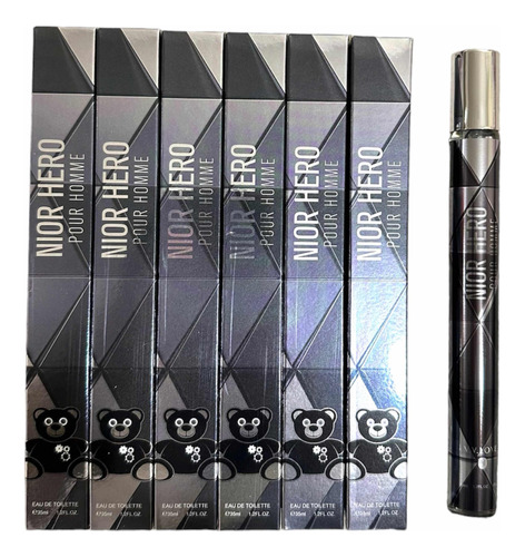 Pack 6 Mini Perfumes Hombre 25 Ml Osito Toy Boy Negro