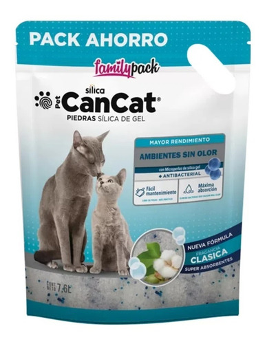 Piedras Silica Sanitarias Can Cat Neutro 7,6 Lts Family Pack